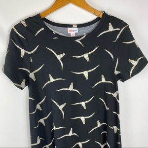 LuLaRoe Carly Swing Dress Bull Horns Sz S